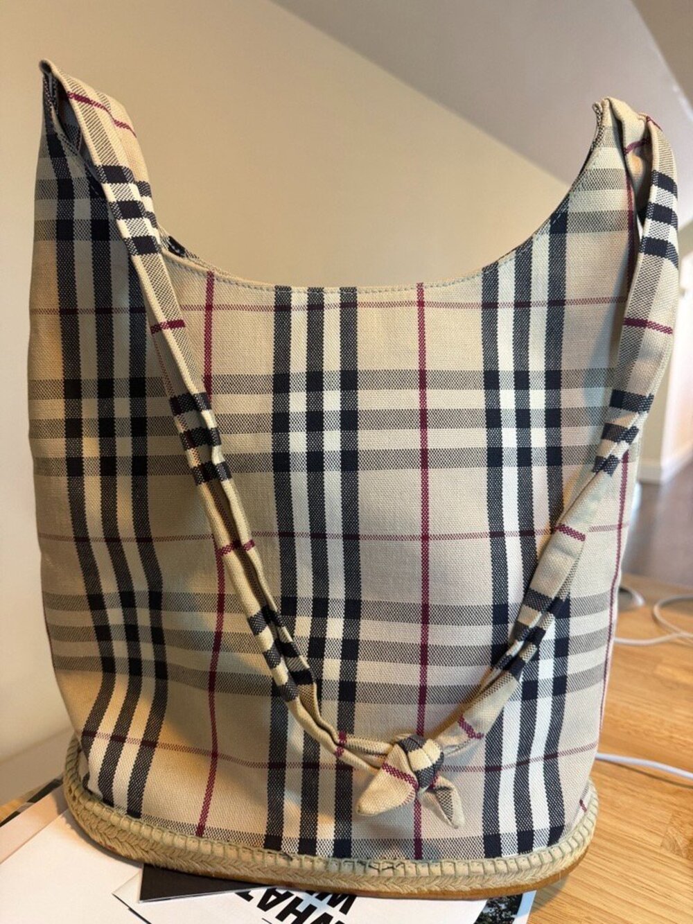 Burberry London House Check Espadrille Bucket Bag
